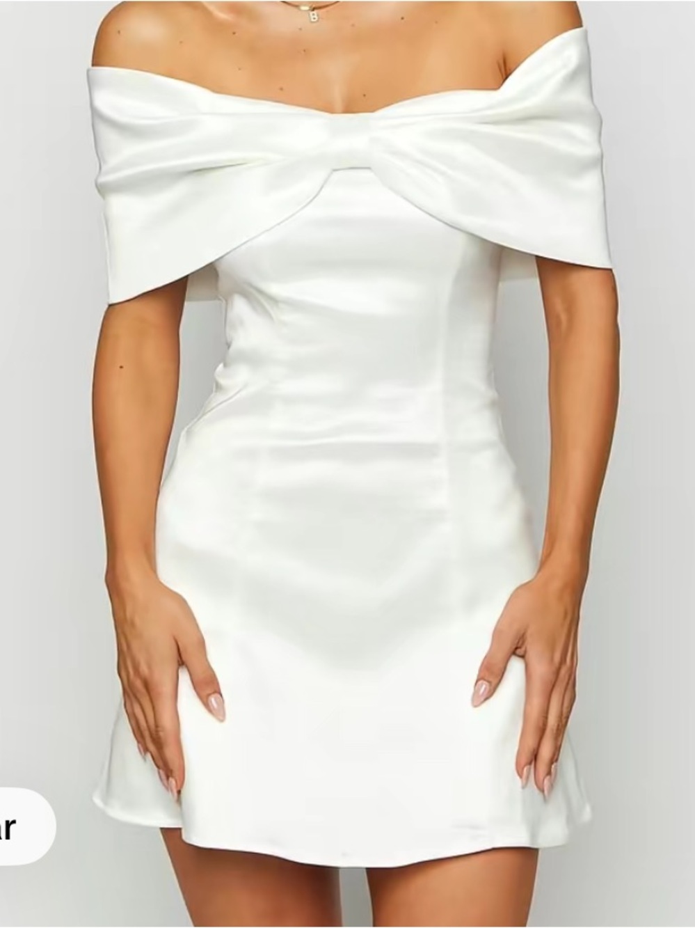 Beginning Boutique White One-Shoulder Satin Mini Dress